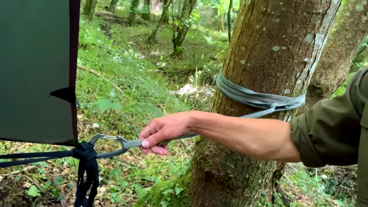 bivouac hamac bushcraft nuit forêt éclairage feu